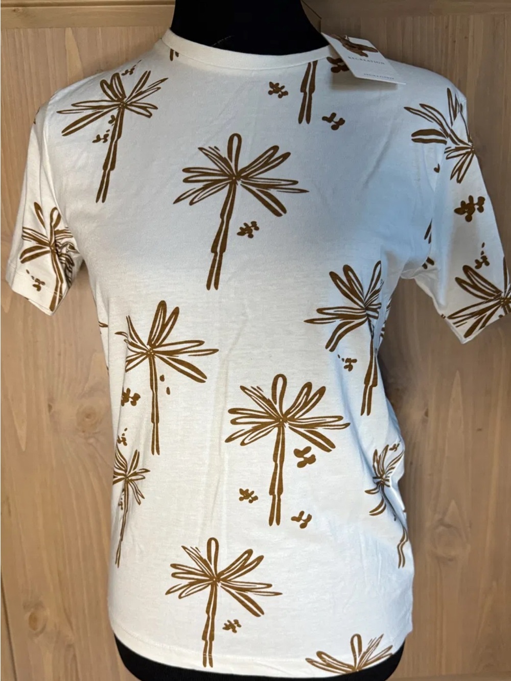 Denim and Flower Recreation White Palm Print Tee Size 11 12